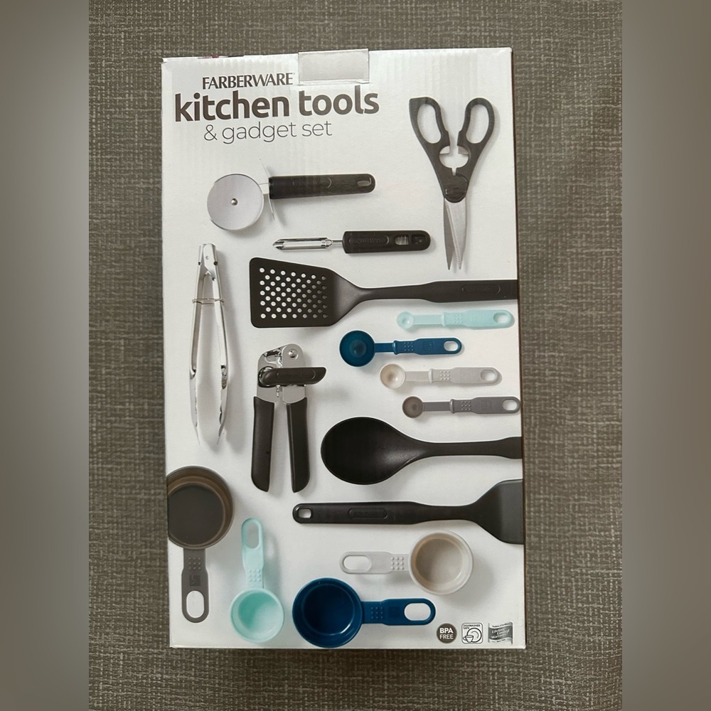 Farberware 16-Piece Kitchen Tools & Gadget Set – BPA-Free, Heat Resistant, Black